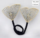 12 Pc Elegant Rhinestone Feather Hair Bun Clip - Magic Bun Maker and French Hairpin for Women and Girls